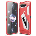 Asus ROG Phone 5 TPU Børstet Karbonfiber - Rød