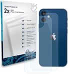 Bruni 2x Protective Film for Apple iPhone 12 mini Backcover Screen Protector