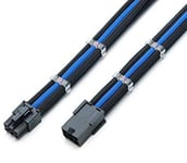 Shakmods 6 Pin Pcie GPU Graphics Card Dark Blue & Black Heatshrinkless Sleeved Extension Cable with 2 Free Cable Comb 30cm