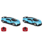 CMJ RC Cars Bugatti Divo Blue Remote control Radio Car 1:24 Officially Licensed 1:24 Scale Working Lights 2.4Ghz (Pack of 2)
