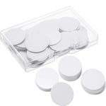 10 Pieces NFC 215 Cards, 25 mm/ 0.98 Inch Coin Shape Rewritable Blank White NFC 215 Cards Compatible with TagMo Amiibo and NFC Enabled Mobile Phones and Devices, 1 Transparent Storage Box Included