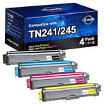Uniwork Cartouches de Toner compatibles pour Brother TN241 TN245 TN-241 TN-245 pour DCP-9020CDW MFC-9330CDW MFC-9340CDW DCP-9015CDW HL-3140CW HL-3150CDW HL-3170CDW MFC-9140CDN MFC-9130CW (4-Pack)