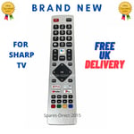 Replacement Remote Control for Sharp 4K TV -  LC-65BL2EA / 4T-C65BL2EF2AB