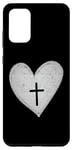 Coque pour Galaxy S20+ Jésus vous aime cœur avec croix religieuse bible chrétienne