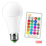E27 Led Rgb Lamp Changeable Colorful Light Bulb Remote Control 10w White