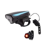 Ycncixwd Bicycle Head Lamp with Bell USB Charging Mountain Bike Headlights