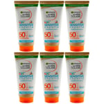 Garnier Kids Sensitive 6x 150ml Sunscreen Milk SPF 50+ for Children Waterproof