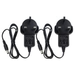 2-Pack AC to DC 12V 1A Power Adapter Supply, Plug 5.5mm x 2.1mm for CCTV Cameras DVR NVR LED Light Strip UK