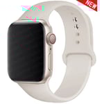 Silikonrem för Apple Watch Band 45mm 44mm 42mm 49mm 41mm 40mm 38mm armband iwatch Series 8 7 9 SE 4 3 5 Ultra 6 Starlight Starlight 42 44 45 49 mm S-M