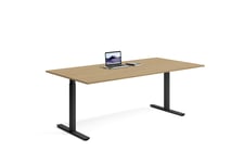 Wulff Hev senk skrivebord 200x80cm 670-1170 mm (slaglengde 500 mm) Färg på stativ: Svart - bordsskiva: Eik