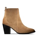Clarks West Lo Suede Boots in Tan Standard Fit Size 8