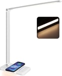 BIENSER LED Desk Lamp with Wireless Charger, USB Charging Port, Table Lamp with