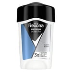 Rexona Men Stick Anti-Transpirant Homme Maximum Protection Clean Scent Dry, Efficacité 96h, 3x Plus Efficace, Parfum Frais, 45ml