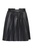 Faux-Leather Pleated Skirt Dresses & Skirts Skirts Midi Skirts Black Mango