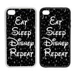 Toasted Merch iPhone 11 Pro Eat Sleep Disney Repeat | Clip on Phone Case Cover (White Rubber Sides)