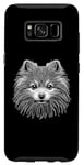 Coque pour Galaxy S8 Line Art Poméranien Pomeranians Chien