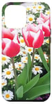 Coque pour iPhone 15 Pro Max Kelly Triumph Tulipes Marguerites Formes Mania Rouge et Blanc