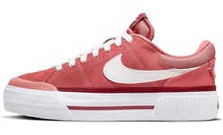 Nike Women's W Court Legacy Lift Low Top Shoes, Adobe White Team Red Dragon Red, 4.5 UK