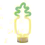 Forever Light Neon Dekoration med Fot LED - Gult / Grönt Ljus med Ananas