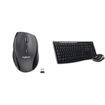 Logitech M705 Marathon Wireless Mouse, 2.4 GHz USB Unifying Receiver, 1000 DPI & MK270 Wireless Keyboard and Mouse Combo for Windows, 2.4 GHz Wireless Compact Mouse, Black