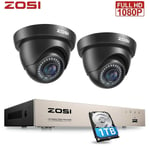 ZOSI 1080P CCTV Camera System Kit 5MP Lite 8CH DVR 1TB Outdoor Night Vision IP66