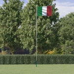 vidaXL Italiens flagga och flaggstång 6,23 m aluminium 3147097