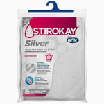 Silver ironing board cover STIROKAY Silver DRAWSTRINGS 100% COTTON 140X50 NEW UK
