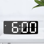 Oria Digital väckarklocka stor LED-display med snooze, USB-laddningsportar, 3 justerbar ljusstyrka lämplig för sovrum, kontor svart