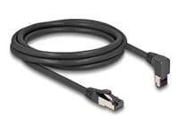 Delock - Patchkabel - Rj-45 (Hane) Vinklad Till Rj-45 (Hane) Rak - 2 M - 6,2 Mm - S/Ftp - Cat 8.1 - Stifttilldelning: 1:1, Upp Till 40 Gbps Dataöverföringshastighet - Svart