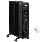 2000W Digital Oil Filled Radiator Portable Electric Heater LED Display Timer