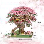 Mini Bonsai Cherry Blossom Tree Byggklossar Set, Sakura Bota
