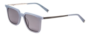 John Varvatos V521 Unisex Square Sunglasses Storm Crystal Blue & Grey Smoke 52mm