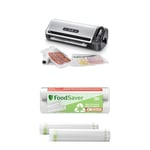FoodSaver Machine Sous Vide avec compartiment de rangement pour rouleau et cutter, fonction marinade+d’Emballage sous Vide, Rouleaux recyclables