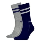 Levis Strumpor 2P Regular Cut Stripe Socks Marin/Grå Strl 43/46