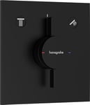 hansgrohe DuoTurn E - shower mixer conceiled for 2 functions, shower mixer tap square, single lever shower mixer for iBox universal 2, matt black, 75417670