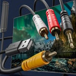 SPDIF To RCA L/R RCA 3.5mm AUX Audio Cable  for Headphones/TV/Audio/Amplifier