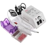 Professionell elektrisk nagelslip manikyr set med 6 slipspetsar - 20000 rpm - vit