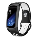 Samsung Gear Fit2 Pro två-färgat mjukt silikonarmband - Svart / Vit