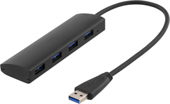 Deltaco USB-A Hubb med 4 portar  5 Gbps, svart