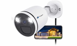 Övervakningskamera med Wifi mörkerseende och rörelsedetektor, Asgari SmartCam 1440P, LED-Strålkastare, Cloud, dual band, IP66, Asgari SmartCam 1440P
