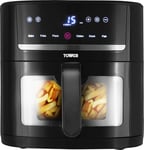 Tower T17118 Vortx Eco Saver Air Fryer with Vizion viewing Window, 1800W, 8L, Black