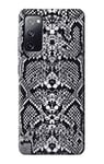 White Rattle Snake Skin Graphic Printed Case Cover For Samsung Galaxy S20 FE