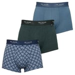 Ted Baker Mens 3 Pack Boxer Briefs - Scarab/Real Teal/Rope Chain Navy - M