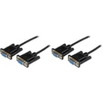 StarTech.com Câble null modem série DB9 RS232 de 2m - Cordon série DB9 vers DB9 - Femelle/Femelle - Noir (SCNM9FF2MBK) (Lot de 2)