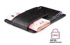 RFID Lommebok med magnetisk seddelklips - Svart