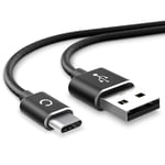 CELLONIC® USB cable 1m compatible with Realme 7, 7 Pro, 6, 6 Pro, 6s, 6i, 5 Pro / X50 5G, X50 Pro / X2, X2 Pro Charging Cable USB C Type C to USB A 2.0 Data Cable 3A Black Nylon Lead USB Wire