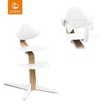 STOKKE® Nomi® Matstol ek/vit + babyset vit