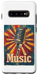 Coque pour Galaxy S10+ Microphone chanteur vintage rétro chanteur