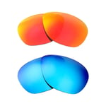 New Walleva Fire Red + Ice Blue Polarized Lenses For Maui Jim Castles Sunglasses