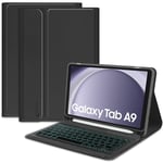 Samsung Galaxy Tab A9 Tech-Protect Keyboard Fodral med Pennhållare - Engelsk Layout - Svart